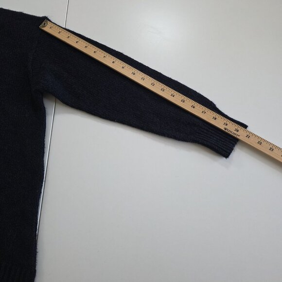 Uniqlo:C Sweater Women S Heathered Navy LS Cotton Wool Witchy Whimsigoth Slouchy - Picture 6 of 16